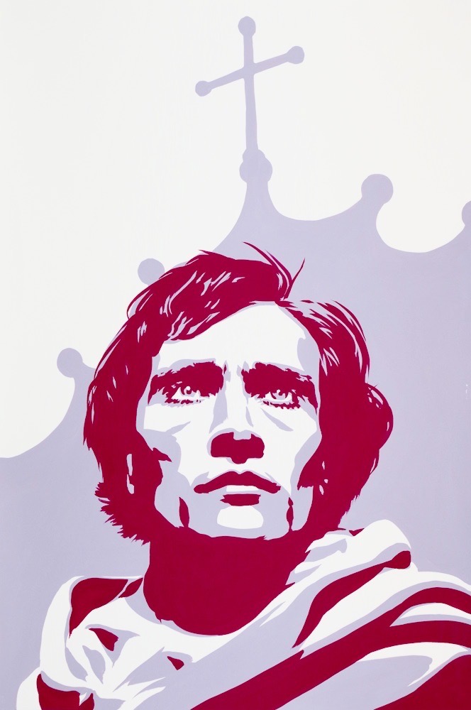 Antonin Artaud (in The Passion of Joan of Arc) right panel 36x24 gouache on watercolor paper 2020