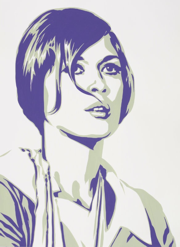 Faye Dunaway (as Bonnie Parker 1967) 30x22 gouache on watercolor paper