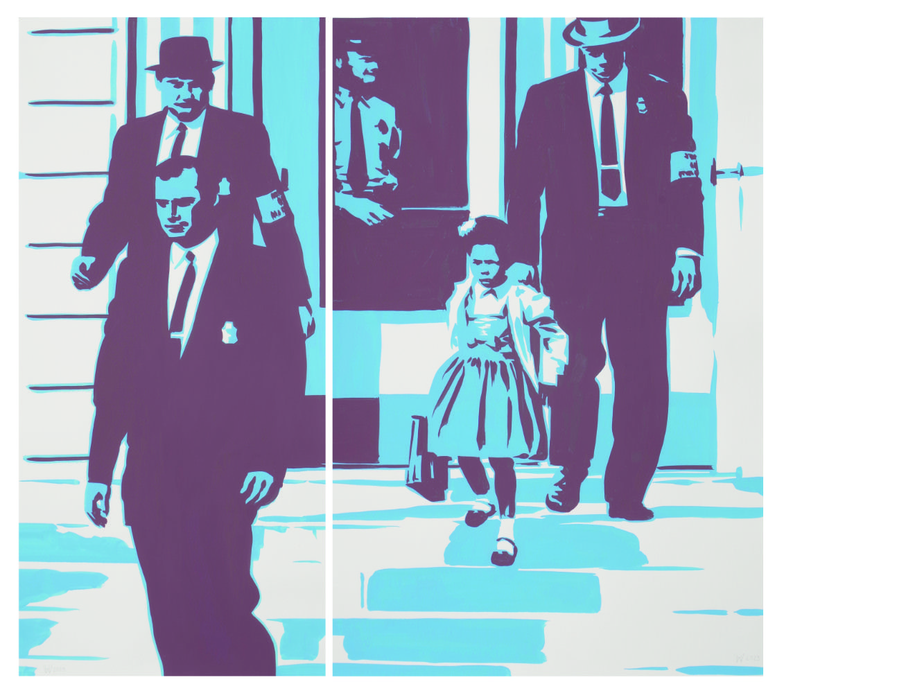 Ruby Bridges  (2 panels: 30x13.5 and 30x19)  30x33