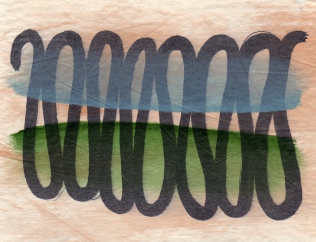 Landscape 1996 5x6 mixed media on paper
