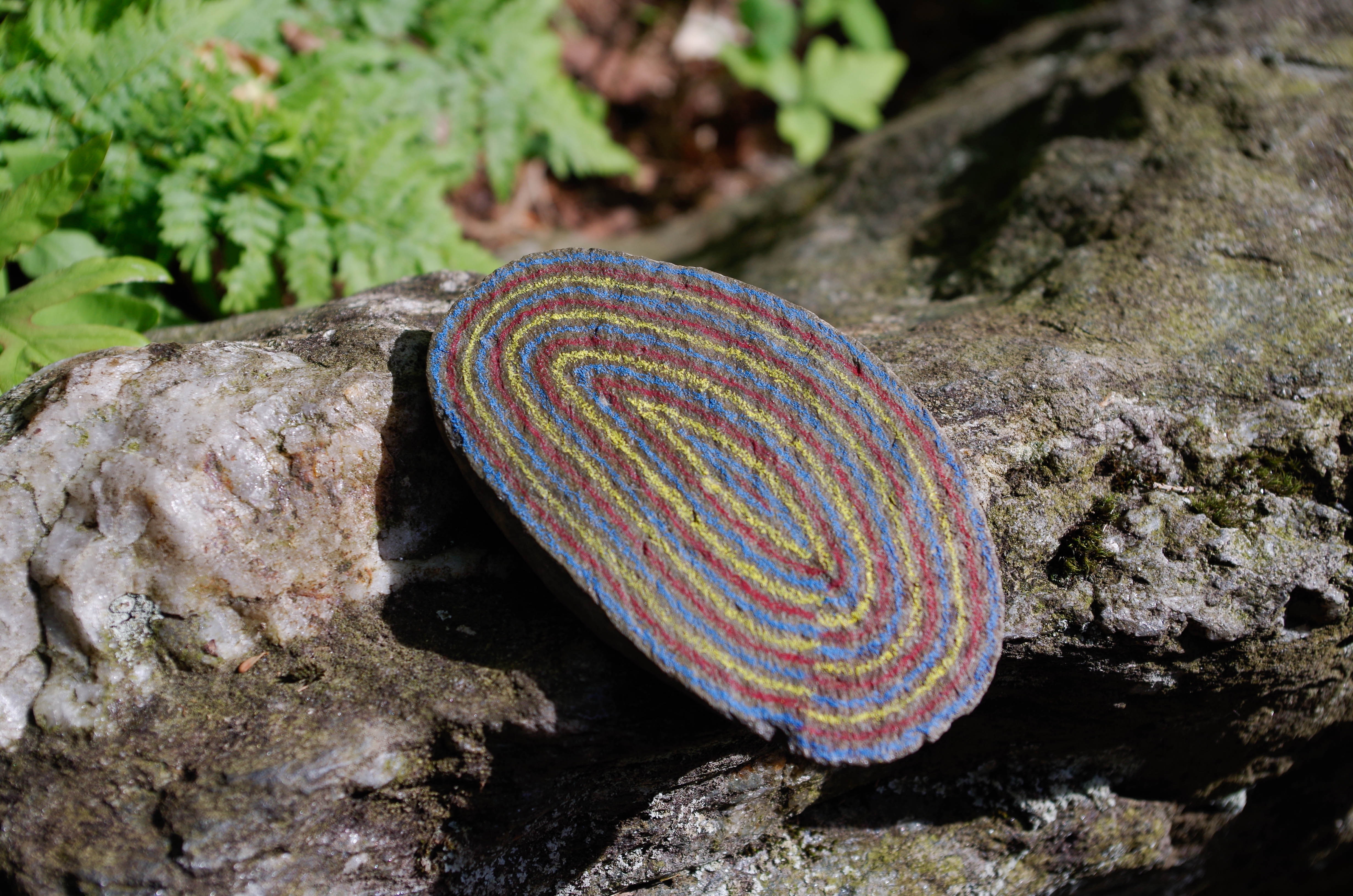 42.662343,-73.170475 2017 mixed media on rock
