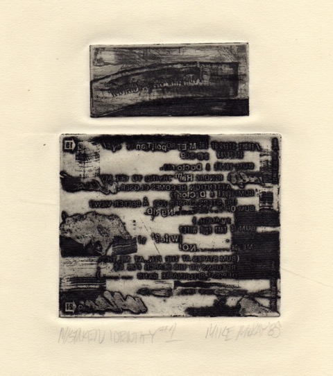 Mistaken Identity #1 1985 8x6 etching