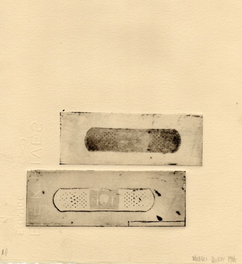 Untitled (band-aids) 1986 7x7 etching
