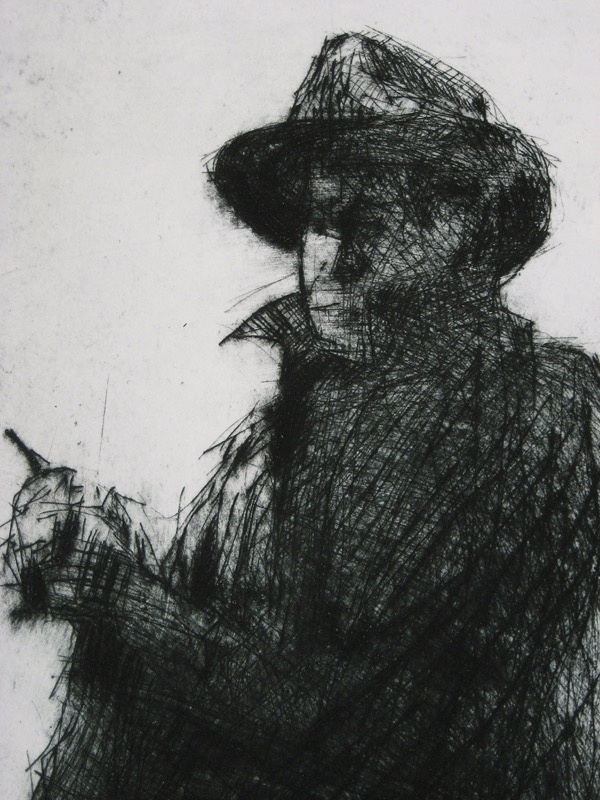 The Man (detail) 1987 30x11 drypoint