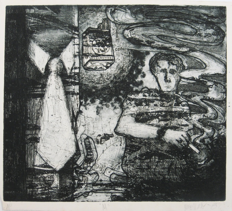 M (state 1) 1987 14x16 etching