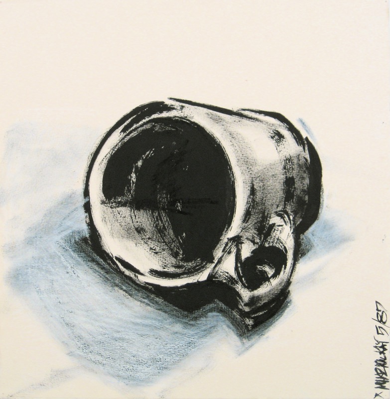 Cup 1987 20x20 mixed media on paper