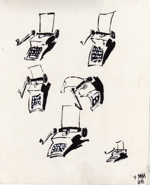 Typewriters 1988 10.25x8.5 ink on paper