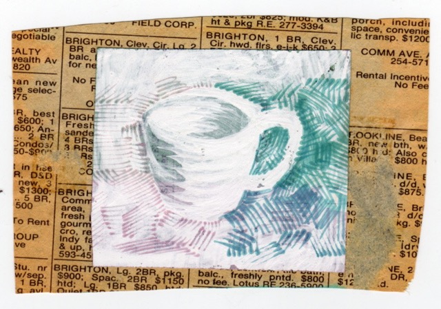 Cup (verso) 1990 2x3.5 mixed media on paper
