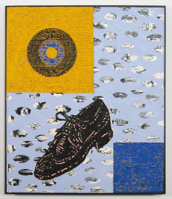 Reciprocal Shoe Mute 1995 26x22 oil and acrylic on canvas (formerly Flesh Flesh, see 1987)