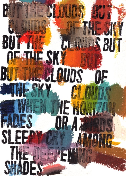 But the clouds 1997 10x7.25 oil and ink on paper SOLD