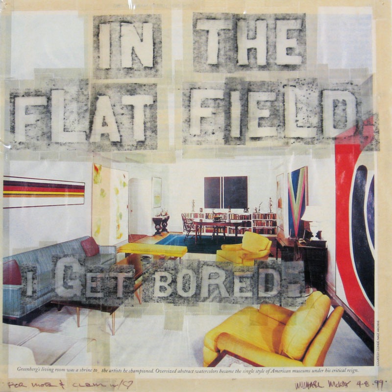 In the Flat Field 1999 10.75x10.75 graphite on collage NFS