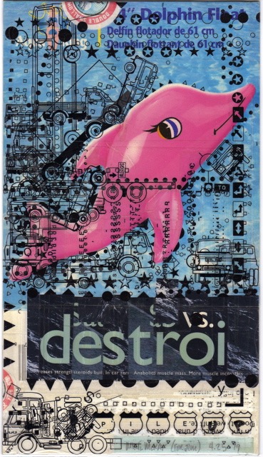 Destroi (pileup) 1999 10.5x7.25 collage collection of James McKay