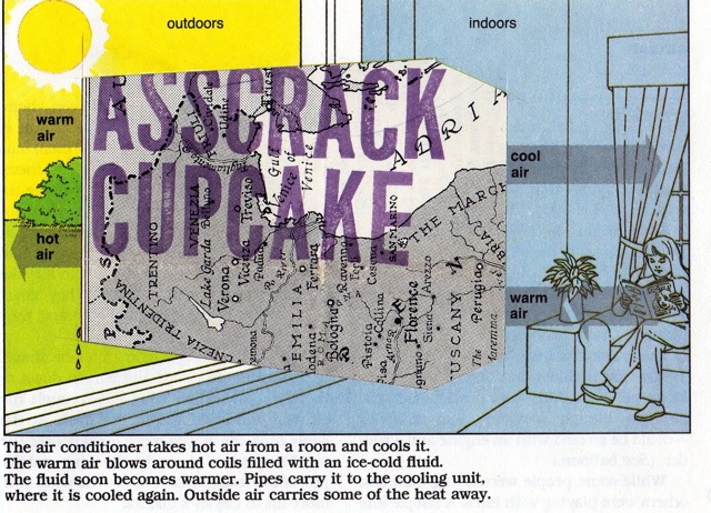 Asscrack Cupcake 2000 4.5x6.5 ink on collage