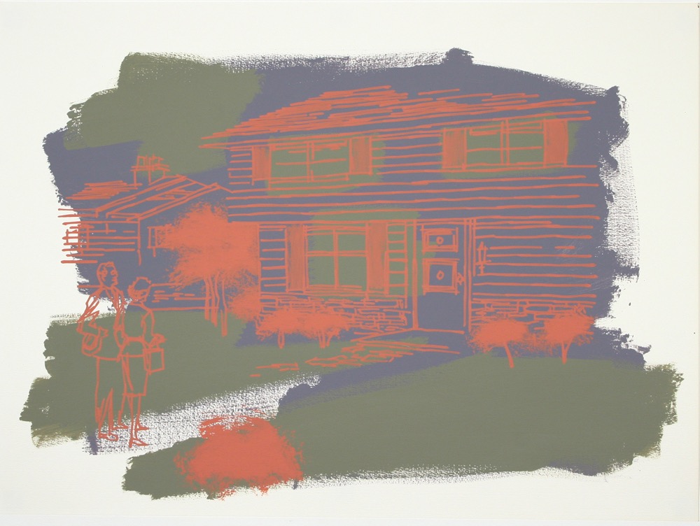 Untitled (pink house) 2008 22x30 acrylic on paper