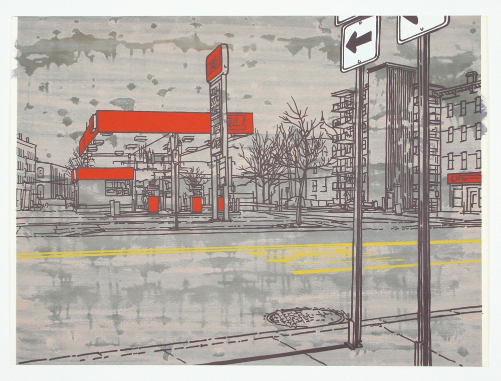 Holyoke (when it rains) 2009 22x29 acrylic on paper