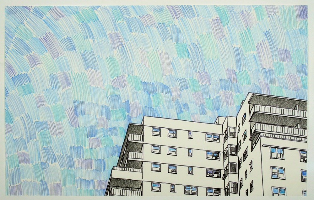 305 W23rd St (sky colored perfect 1) 2010 21x33 mixed media on paper