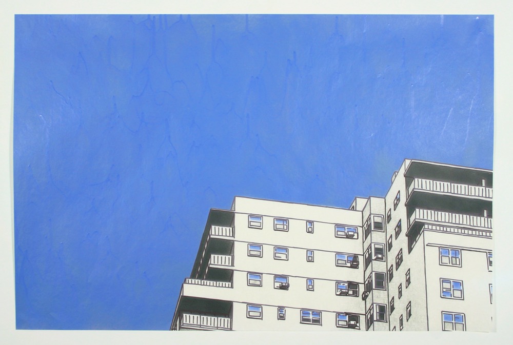 305 W23rd St (sky colored perfect 2) 2010 21.5x32 mixed media on paper