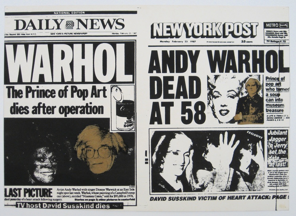 ANDY WARHOL DEAD15x24 screenprint 1987